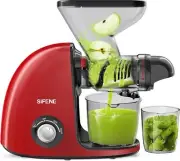 Dual Mouth Cold Press Juicer, SiFENE Slow Masticating Juicer Machines for Red