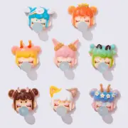 20 pcs Flatback Resin Cute Girl Blowing a Bubble Gum Cabochons 22mm Craft Decors