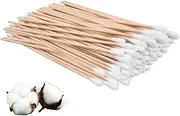 Pack of 200 Cotton Buds, 15 cm Long Wooden Sticks, Cotton Buds, Long Ear Sticks, Cleaning Sticks, Wood, Large Head for Cleaning Camera and Keyboard, Make-Up, Polishing Jewellery