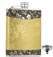 Drinking Hip Flask,Stainless Steel Hip Flask with Funnel 8oz Alcohol Flask | Glitter Leak-Proof Liquor Flask Portable Drinking Pot for Women & Men