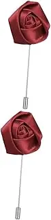 [BESTYASH] Men Lapel Pin Red Bow Tie Mens Brooches for Suit Wine Red Rose Corsage Rose Gold Tie Suits for Men Lapel Pin Red Rose Brooch Pin Flowers for Hair Ties for Men