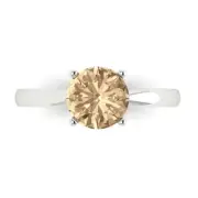 1.5Ct Round Cut Yellow Moissanite Gold Solitaire Promise Statement Bridal Ring