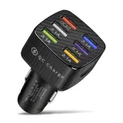 Car Charger Adapter, 6 USB Multi Port, Fast Charger, Include QC 3.0 and 5 Oth...