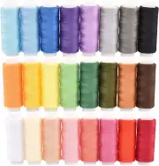 24 Polyester Sewing Threads for Sewing Machine & Hand Sewing，Set of 200 Yards pe