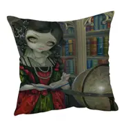 The Vampires Dark Library I Vampiri La Libreria Cushion Cover