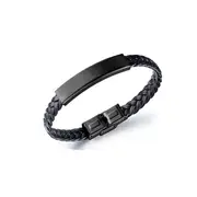 Titanium Steel Men's Woven Leather Bracelet
