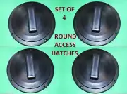 SET OF (4) 4 3/4" round access Hatch cover lid Screw out Deck RV CAMPER BOAT BLK