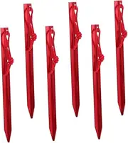 MUELODSIC 6pcs Adjustable Aluminum Alloy Tent Pegs Durable Outdoor Camping Stakes for Tents Awnings and Canopies Lightweight Resistant Easy to Use for Various Ground Types