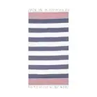 Navy Blue Striped Beach Towel | 100% Turkish Cotton Lightweight Soft Bath Towel