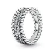 Authentic Pandora Double Beaded Pave Ring Size 54 (7)