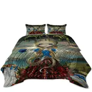 Painted Fantasy Alice in a Dali Dress Coverlet