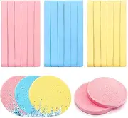 120 Pieces Facial Sponge Compressed,Professional Makeup Removal Sponge,Round Face Cleaning Sponge for Spa,Exfoliating,Mask(Yellow,Pink,Blue)