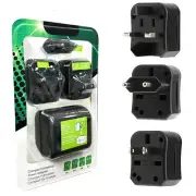 2 Pack Universal Travel AC Plug EU AU UK to US USA Canada DC Adapter Converter