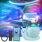 Aurora Star Projector with Bluetooth Music – Cute Snail Design, 15 Colors
