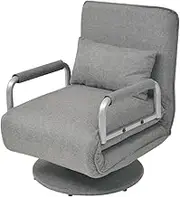 Swivel Chair and Sofa Bed Light Grey Fabric Home Chairs