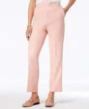 Alfred Dunner La Dolce Vita Straight-Leg Pant, Pink, 16S