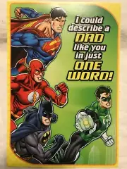 Hallmark Easter Greeting Card-Justice League-Dad-I could describe a Dad NEW(A12)