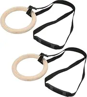 Gym Rings, Wooden 330lbs Capacity Pull Up Exercise Rings for Full Body Workout for Home