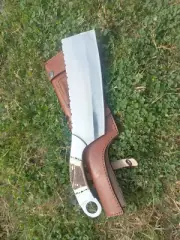 BEAUTIFUL Handmade CARBON Steel Blade Cleaver,Chef Cleaver,Stag Handle+Sheath