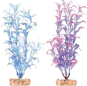 Kazoo 19605 Medium Leaf Metallic Plastic Plant, Purple/Pink/Blue/White Small