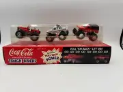 NEW Vintage Tough Riders Coca Cola 3 Toy Cars Die Cast Metal Motorized Pull Back