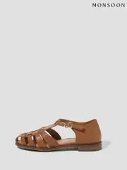 Monsoon Natural Brady Leather Fisherman Sandals (F83176) | $150