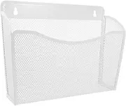 JEWEDECO Wall Mounted File Rack File Folder Hanging Wall Mounted Wood Hanging File Hanging File Holder Letter Slot Rack Hanging File Organizer Wall Magnetic Folder Bins for Classroom