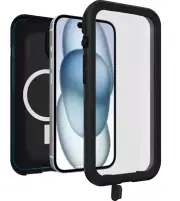 iPhone 15 Case OtterBox Frē Series for MagSafe 7793438 WATERPROOF OTTER BLACK