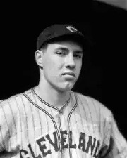 Bob Feller of the Cleveland Indians in Baseball Old Photo