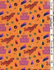 Orange Halloween Scooby Doo Snacks by Camelot Fabrics bty
