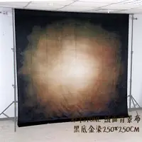 在飛比找蝦皮商城優惠-KEYSTONE 絨面背景布 黑底金染 250*250cm 