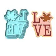 Love Leaf Cookie Cutter & Stamp #1 | Pumpkins Leaves Autumn October Maple Oak