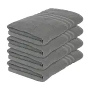 4x Grey 135cm x 70cm Cotton Bath Towels Large Soft Luxury Bathroom Sheets