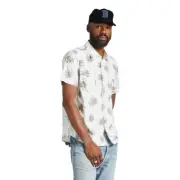 Brixton Wayne Short Sleeve Shirt Mens in Off White Wild Floral - Size -