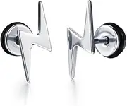 [Generic] Stud Earrings for Men Women Punk Minimalist Stainless Steel Piercing Studs Screw Hypoallergenic Fashion Jewelry