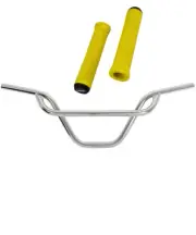 OG Lowrider Handlebar Freestyle 325 Steel Chrome, Flangeless Yellow Grips