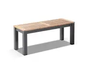 Outdoor Balmoral Outdoor Aluminium And Teak Timber Bench Seat - Outdoor Aluminium Chairs - Charcoal Aluminium