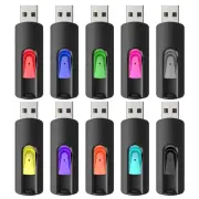 10 Pack 64GB USB Flash Drives Slide Retractable Memory Stick Bulk USB 2.0 Thu...