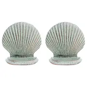2x LVD Doorstop Shell Cast Iron Door Stopper Home/Office Decor 11.5cm Green