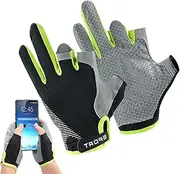 [Generic] Fishing Gloves Men - Breathable Ice Silk Workout Fishing Gloves - Adjustable Touchscreen Cycling Riding Gloves for Kayaking, Paddling, Hiking, Sailing