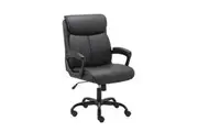 Maestro Furniture Puresoft PU Leather Soft Padded Mid-Back Office Chair - Black