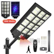 LED Solar Powered Street Light 1600W Motion Sensor w/ Remote Pole Patio Security