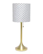 Lalia Home Gold Tapered Table Lamp With Polka Dot Fabric Drum Shade