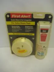 NEW 1ST FIRST ALERT SMOKE DETECTOR ALARM & FIRE EXTINGUISHER SAFETY BONUS PACK