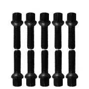 10 black Tracer Wheelbolt M14x1,5 55mm ball seat R13 for Audi Mercedes-Benz Seat
