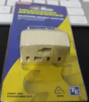 NEW TELEQUIP TELEPHONE DOUBLE ADAPTOR - 605 PLUG TO 1 X 601 SOCKET + 1 X MODULAR