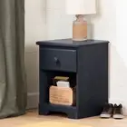 Navy Blue Wooden Nightstand 1 Drawer Bedside Table End Side Storage Shelf Bed