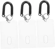 HAPINARY Acrylic Wrist Id Badge Holder Spring Coil Keyring Stretchable Plastic Card Case for Gym Outdoor Activities