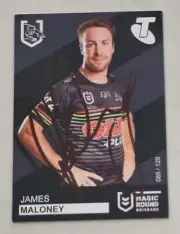 JAMES MALONEY PENRITH PANTHERS SIGNED TELSTRA MAGIC ROUND CARD RUGBY LEAGUE NRL