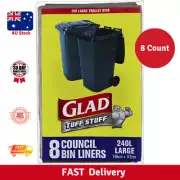 Glad Tuff Stuff Council Bin Liners for Large Trolley Bins, Large Fits 240L Bi...